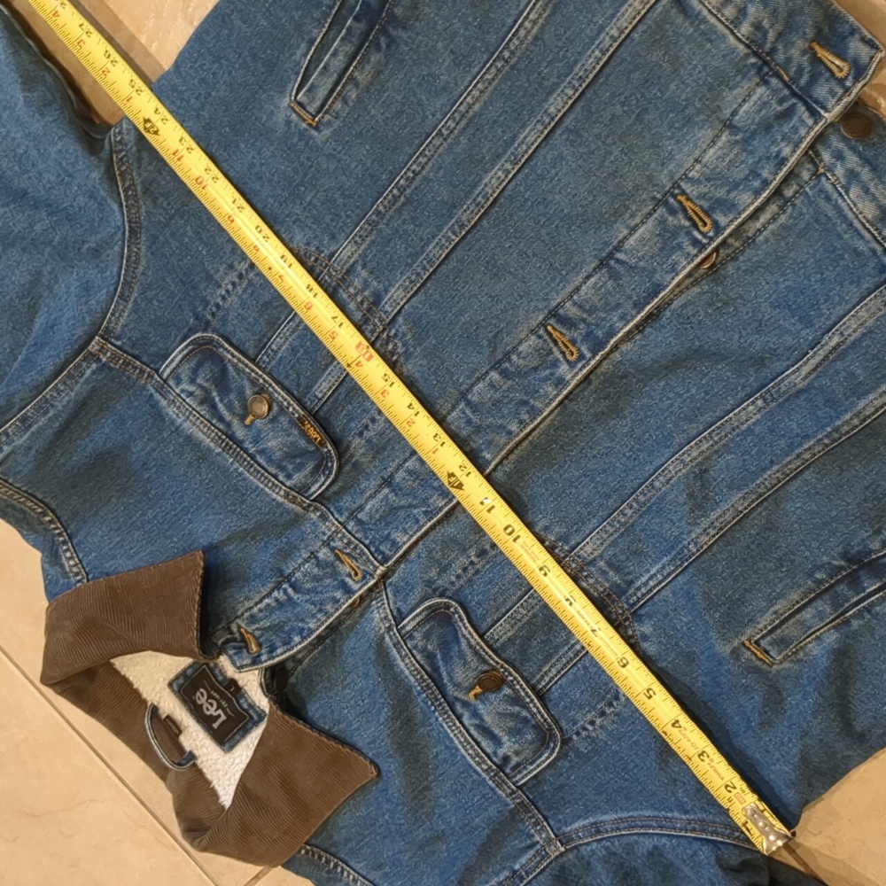 Vintage Lee Sherpa Lined Denim Trucker Jean Jacket - Picture 3 of 8